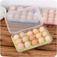 thumbnail image 2 of xiuh useful refrigerator eggs storage box 15 eggs holder food storage container case blue, 2 of 6