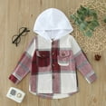 thumbnail image 2 of PINQI Baby Cartoon Snowsuit Toddler Boys Girls Shirt Coat Jacket Plaid Long Sleeve Kids Tops Hooded Windbreaker Outerwear with Pockets, 2 of 6