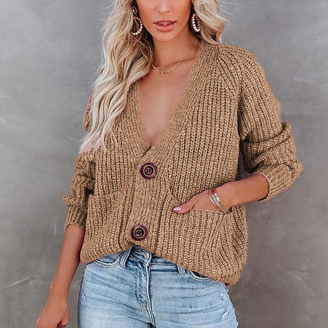 Qiopertar Pull-Over Décontracté Patchwork Léopard à Manches Longues Col en V pour Femmes, Livraison Gratuite à Moins de 5$, jusqu'à 90 % de Réduction