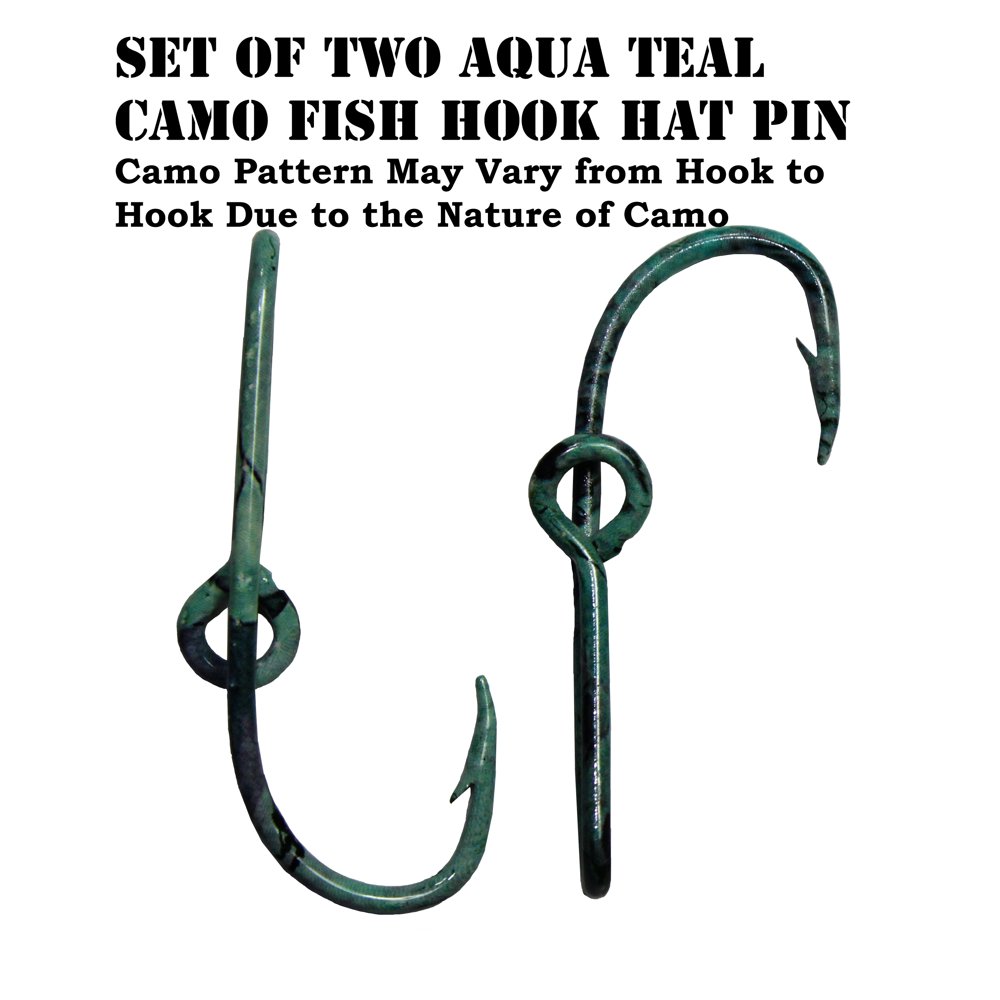 Two Teal Camo Fish Hook Hat Pin Prym1 Fire Storm Camo Hat Hook Clip
