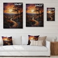 thumbnail image 4 of Designart "Tangerine Twilight at Sunset" Landscape & Nature Print on Natural Pine Wood, 4 of 5