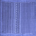 thumbnail image 1 of Ahgly Company Machine Washable Indoor Square Abstract Blue Modern Area Rugs, 5' Square, 1 of 4
