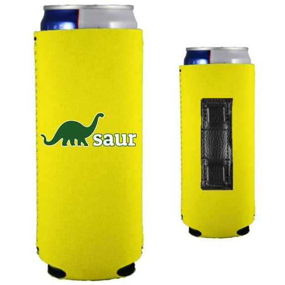 Dino-Saur Magnetic Slim Can Coolie (Yellow)