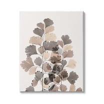 Stupell Industries Modern Ginkgo Leaf Arrangement Translucent Brown Grey Leaves, 16 x 20,Design by Albert Koetsier