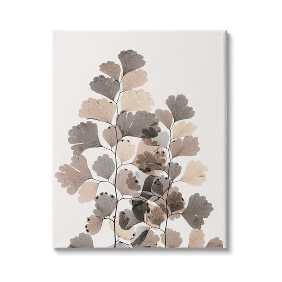 Stupell Industries Modern Ginkgo Leaf Arrangement Translucent Brown Grey Leaves, 16 x 20,Design by Albert Koetsier