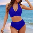 thumbnail image 5 of Fnooota Two Piece Swimsuits for Women, Quick-dry High Waisted Bathing Suits Swim Tops with Bottoms Blue Size XL, 5 of 6