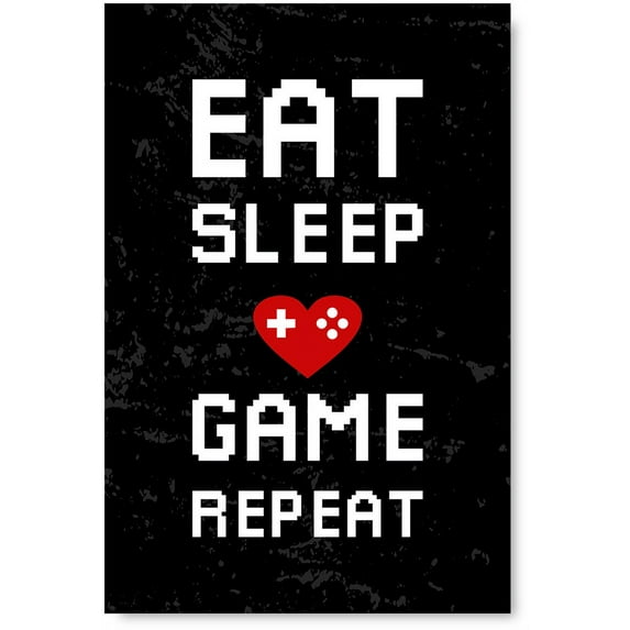 Awkward Styles Gamer Poster Wall Art Eat Sleep Game Repeat Home Decor Prints