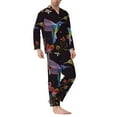 thumbnail image 3 of Kll Humming Bird And Tropical Sleepwear Mens Flannel Pajamas,Long Cotton Pj Set, 3 of 9