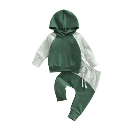 

Musuos Baby Boy Girl Long Sleeve Hoodie Sweatshirt Long Pants Set Casual Sweatsuit