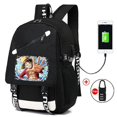 thumbnail image 3 of Mochila de una pieza para mujer y hombre, con carga USB, para ordenador portátil de 18 pulgadas, impermeable, color negro, 3 of 4