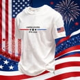 thumbnail image 2 of Ruiwill 4Th Of July Mens Shirts Flag Print Short Sleeve Crew Neck Tops Summer Independence Day Patriotic Breathable Men Tees Size Xl White, 2 of 3