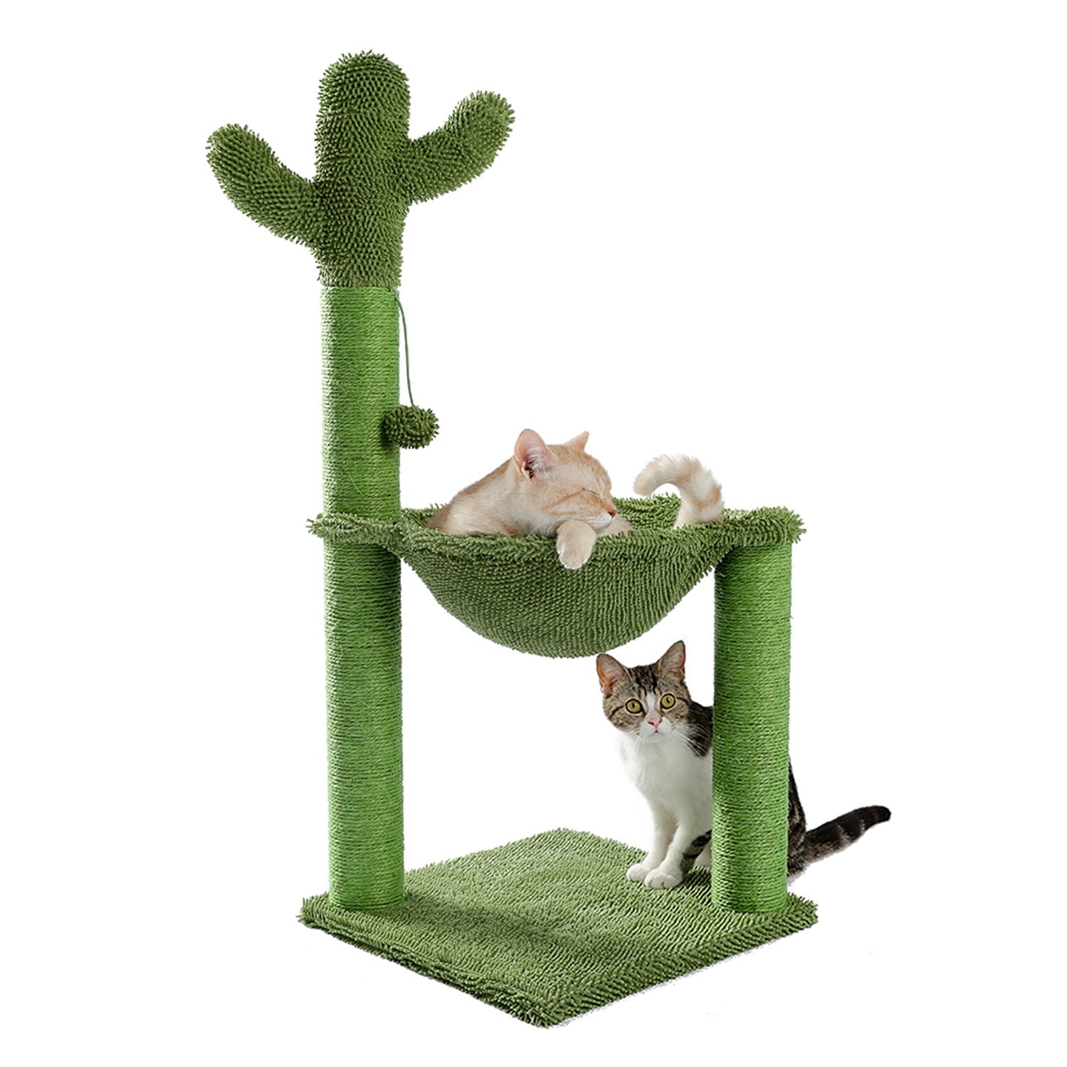 Pefilos Cat Scratching Posts for Indoor Cats Tree with Play Ball and Bed Cat Condo for Outside Green-Cactus Cat Scratching for Furniture Pefilos Cat Scratching Posts for Indoor Cats Tree with Play Ball and Bed Cat Condo for Outside Green-Cactus Cat Scratching for Furniture