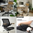 thumbnail image 2 of SCRAWLGOD 3 Pieces Comfy Computer Chair Slipcover with Arm Protector Crease Resistant High Back Chair Cover Breathable Rotating Chair Covers, Giraffe Leopard Print American Tribal, S, 2 of 7