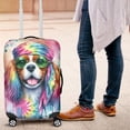 thumbnail image 4 of Hippie Cavalier King Charles Spaniel Portrait Watercolor Tie-Dye Vintage Styles Travel Luggage Cover Dog Lover Gifts Suitcase Dust Protective Decor - 00014, 4 of 5