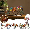 thumbnail image 2 of Tiny Bird Gift Stained Glass Ornament Animal Figurine Hand Home Glass Sculpture Decor Multicolor, 2 of 8