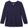 thumbnail image 3 of Women's Plus Size Vneck Long Sleeve Tee, 3 of 4