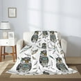 thumbnail image 2 of Throw Blanket for Couch Sofa and Bed - Tribal Owl Feathers Super Soft Cozy Funny Plush Throw Blanket, Lightweight Fuzzy Comfy Warm Flannel Blanket & Throws for All Season 60"x50", 2 of 5