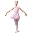 thumbnail image 2 of ZHOGXU Kids Girls Ballet Dress Sleeveless Solid Color Round Neck Lace Trim Comfortable Breathable Elegant Dance Dress For Training Performance,Pink,10-11 Years, 2 of 9