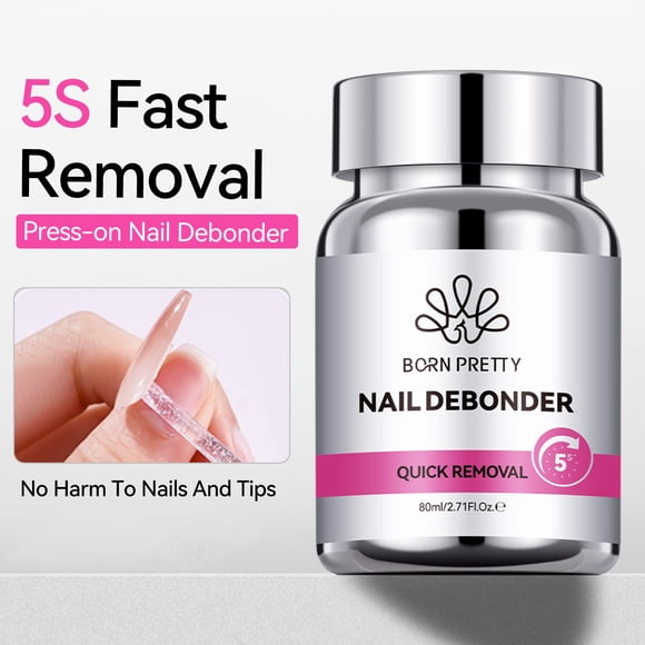 Removedor de pegamento para uñas, removedor de adhesivo para uñas postizas, removedor rápido de uñas postizas en 5 segundos, suave con las uñas, incluye herramientas, 80 ml