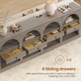 thumbnail image 6 of Extra Long Arched 78.7" Console Tables for Entryway, 3-Tier Sofa Table with 4 Drawers & Open Shelves, Narrow Long Accent Table for Living Room Hallway, Grey, 6 of 9