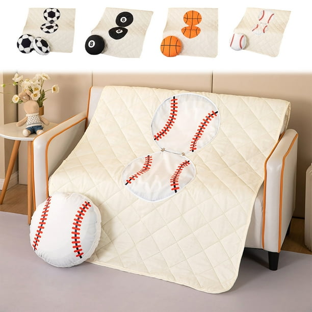 Cojina de abrazos manta blanca 100x150cm | Cojinete 2 en 1 descapotable de peluche y cojines | Poliéster suave, lavable a máquina, colcha ligera para viajes para sofá, cama, acampada, todo tipo