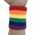 thumbnail image 3 of Women Men Sports Wristbands Towel Sweatband Rainbow Colorful Stripes Breathable, 3 of 9