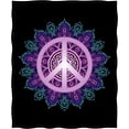 thumbnail image 2 of Peace Sign Blanket Gifts for Boys Girls Women, Peace Symbol Decoration for Home Bedroom Living Room Car Travelling, Cute Soft Comfortable Lightweight Throw Plush Blankets Purple 50"x60", 2 of 5