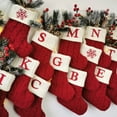 thumbnail image 4 of Christmas Socks Red Snowflake Alphabet Knitting Stocking Christmas Tree Pendant 18x14cm Decorate Christmas Tree Party Supplies, 4 of 4