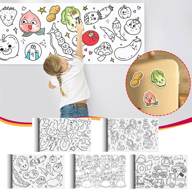 XWSHYW Herramientas para El Hogar Rollo de Papel con Dibujos de Grafitis Se Puede Colocar En La Pared para Pintar y Dibujar. Rollo de Papel con Dibujos de Grafitis para Niños.
