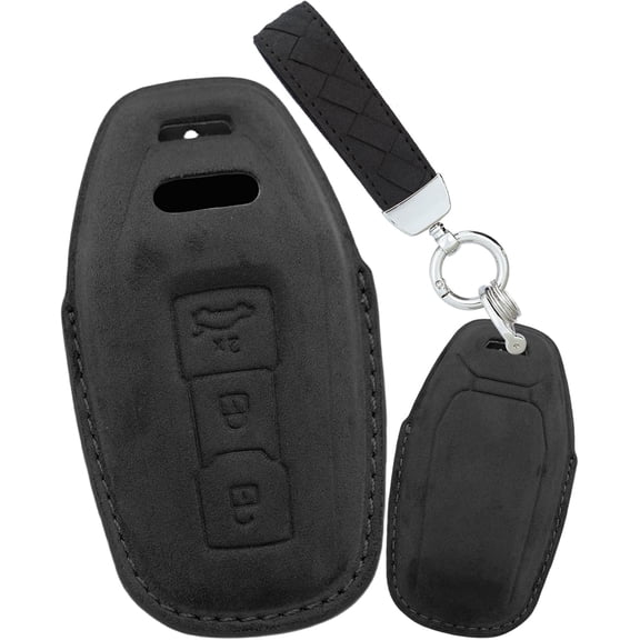 Key Fob Cover Compatible with Fit for Audi A5 A5L A6 A6L Q6L Q6 RSQ6 RS6 SQ6 S6 E-tron 2025, Suede-Like Leather Key Fob Holder Car Key Cover Key Chain Antiscratched Full Protection Orange Keychain C