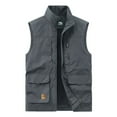 thumbnail image 1 of Jackets for Men Mens Work Clothes Jacket Solid Color Stand Collar Multiple Pockets Outdoor Sports Photography Leisure Coat, 1 of 1