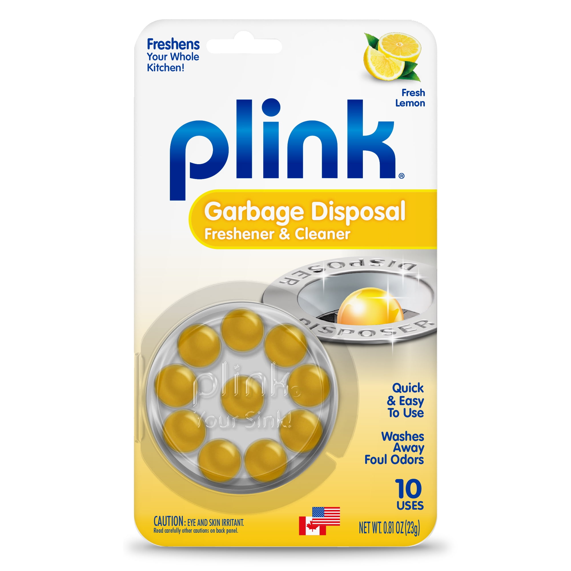 Plink Fresh Lemon Garbage Disposer Cleaner and Deodorizer, 0.81 oz
