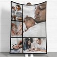 thumbnail image 3 of Custom Flannel Blanket for Adult Kid, Personalized Photos Throw Blanket Single Sided Printing, Perfect Home Decor Gift Birthday Valentines Christmas (8 Photos, 80x120CM), 3 of 6
