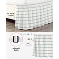 thumbnail image 3 of Teal Strips Bed Skirt King Size 16" Drop Classic Pink Lines Abstract Nature Khaki Ruffled Wrap Around Bed Skirts Adjustable Elastic Bedskirt Dust Ruffle for King Size Bed, 3 of 7