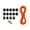 Orange 16 piece refl, variant on Mountaineering Bag Fxed Buckle and Expansion Rope Backpack Accessories