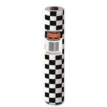 Beistle 50939-BKW - Masterpiece Plastic Checkered Table Roll - Black And White