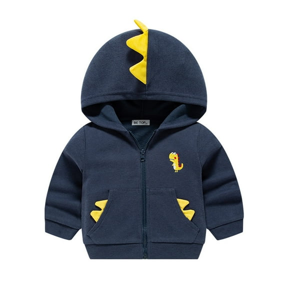Nrmvnmi Toddler Baby Boys Loose Coat Graphic Print Long Sleeve Hoodies Sweatshirt Kids Hooded Sweater Tops Zip-up Jacket With Pocket For Autumn And Winter