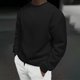 thumbnail image 1 of Blusas y camisas de manga larga con cuello redondo para hombre, estilo casual, liso, con cuello redondo, sudadera de manga larga, blusa de poliéster para hombre, 1 of 6