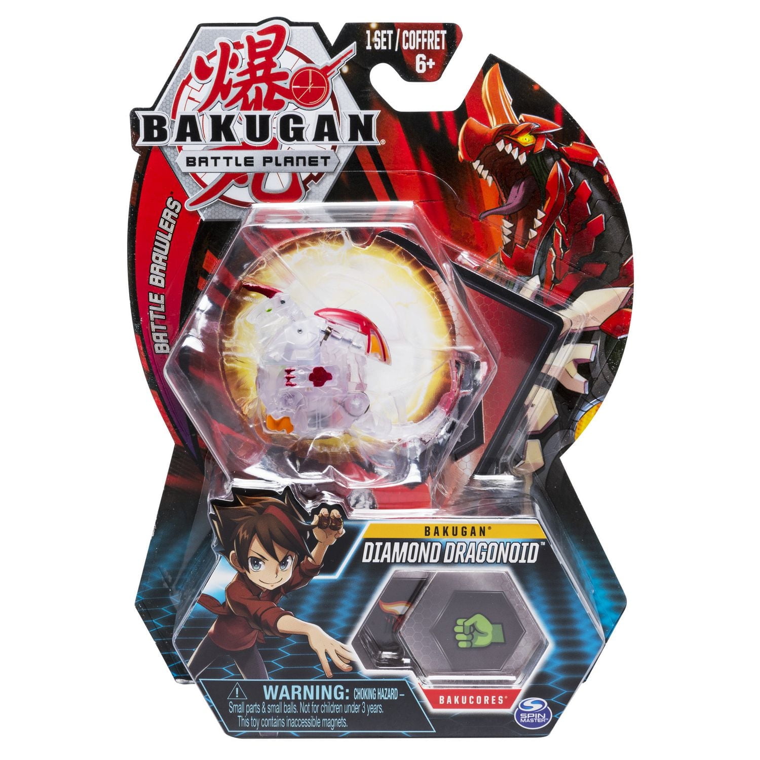 Bakugan, Diamond Dragonoid, 2-inch Tall Collectible Transforming Creature, for Ages 6 and Up