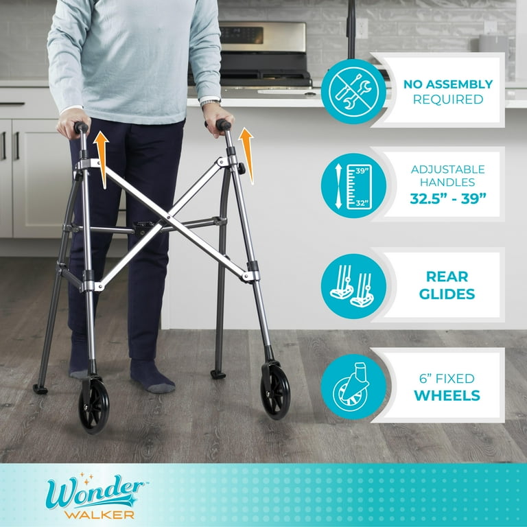 Able Life Space Saver Walker, Lightweight Folding Rollator