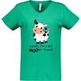 thumbnail image 3 of Inktastic Sorry, I'm a Bit MOOdy Today Cute Cow Pun Women's V-Neck T-Shirt, 3 of 5