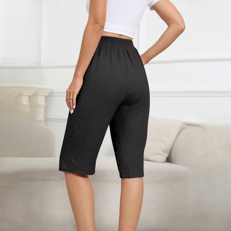 Iyufng Shorts for Women Plus Size Casual Linen Shorts Women