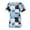 Blue, variant on PMUYBHF Female M Red 4th of july lace tank top undershirt Summer Women's Plaid Print Short Sleeved Hollow V Neck T Shirt