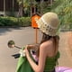 thumbnail image 4 of Sombrero de pescador de verano para mujer, transpirable, con flores pequeñas y hierba huecas, de 56 a 58 cm de circunferencia, gorro de lavabo, gorro protector solar, 4 of 6
