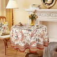 thumbnail image 2 of Fall Thanksgiving Tablecloth, Brown Paisley Pumpkin Round Table Cloths 60 x 60 for Fall Harvest Festival Decorations, Perfect for Home Kitchen Dinner Party Holiday Picnic Table Cover, 2 of 6