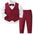 thumbnail image 3 of Ropa de vestir para niño pequeño, traje de Navidad para niños, traje formal, camisa y pantalones, conjuntos con pajarita, 3 of 5