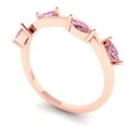 thumbnail image 2 of 0.4 ctw Wedding Band for Women - 18K Rose Gold Simulated Pink Diamond Stackable Eternity Ring, 2 of 6