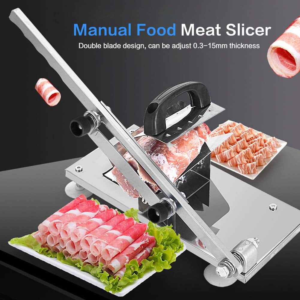 Adjustable Manual Frozen Meat Slicer Beef Mutton Sheet Roll Cleavers Stainless 
