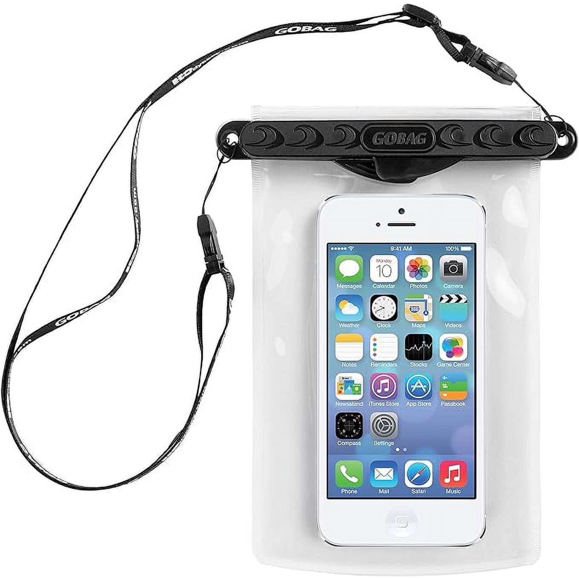 GoBag Dolphin Magnetic Self-Sealing Dry Bag, Black, 4.4" Wide x 6.4" Tall