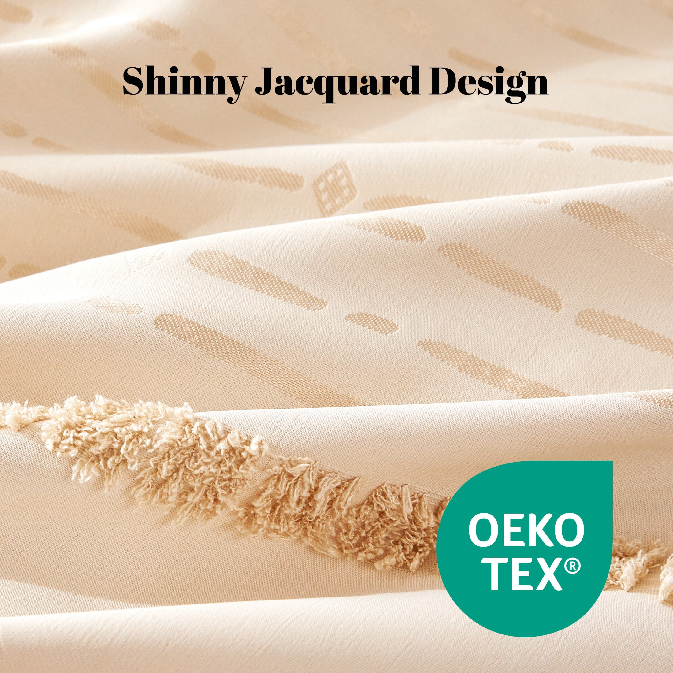 Sonive Boho Duvet Cover Set Modern Boho Beige Tufted Textured Duvet Cover Set, Queen